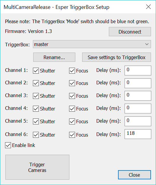 TriggerBox setup